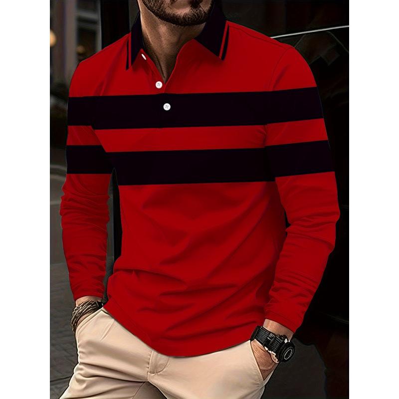 Chic Long Sleeve Polo Shirt, Casual Slim Fit, Perfect for Daily Wear