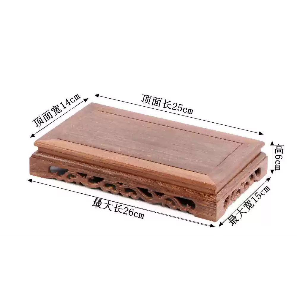 Retro Engraving Wooden Tea Tray Teapot Bases Bonsai Buddha Stand Fish Tank Pedestal Wooden Flowerpot Base Furniture Home Decor