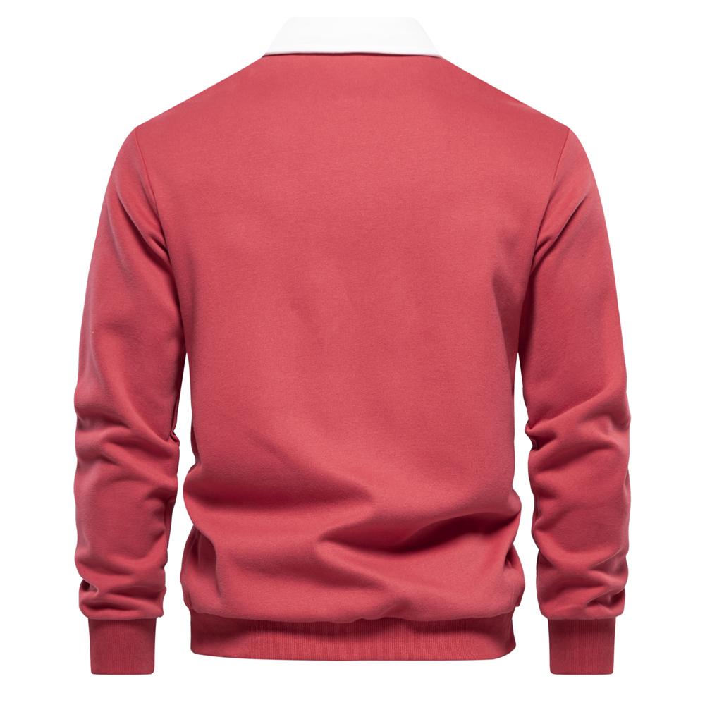 TrendHub New Autumn Fashion Design Polo Neck Sweatshirts for Men Casual and Social Wear Quality Cotton Mens Sweatshirts