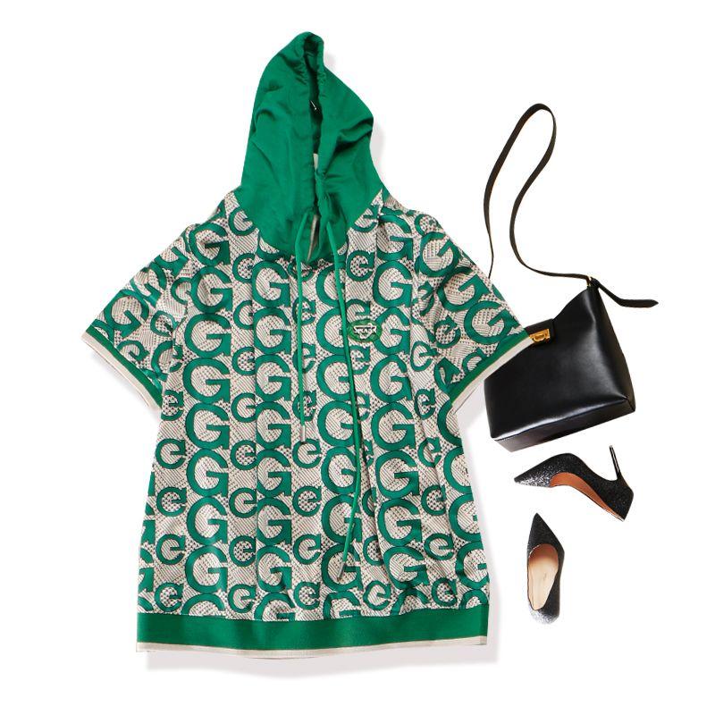 

Clothes Big Brand Lift Hooded Green T-shirt Pullover Green(Large Alphabet Chart) L