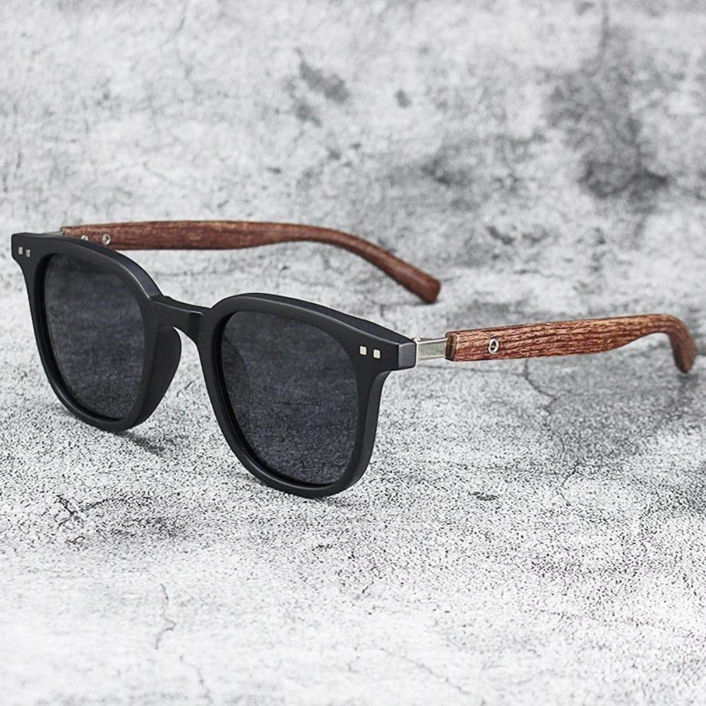 New Vintage Wooden Frame Sunglasses Classic Square Sun Glasses Coating Lens Driving Eyewear for Men Women