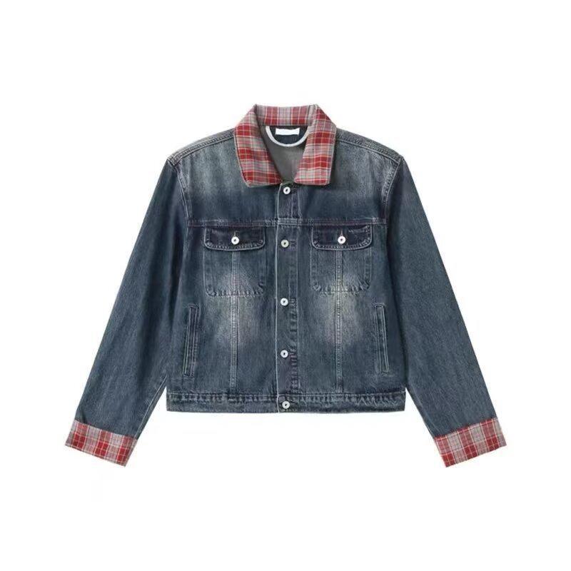 Unisex Retro Denim Motorcycle Jacket: Autumn/Winter Casual Trend, Loose Fit with Lapel