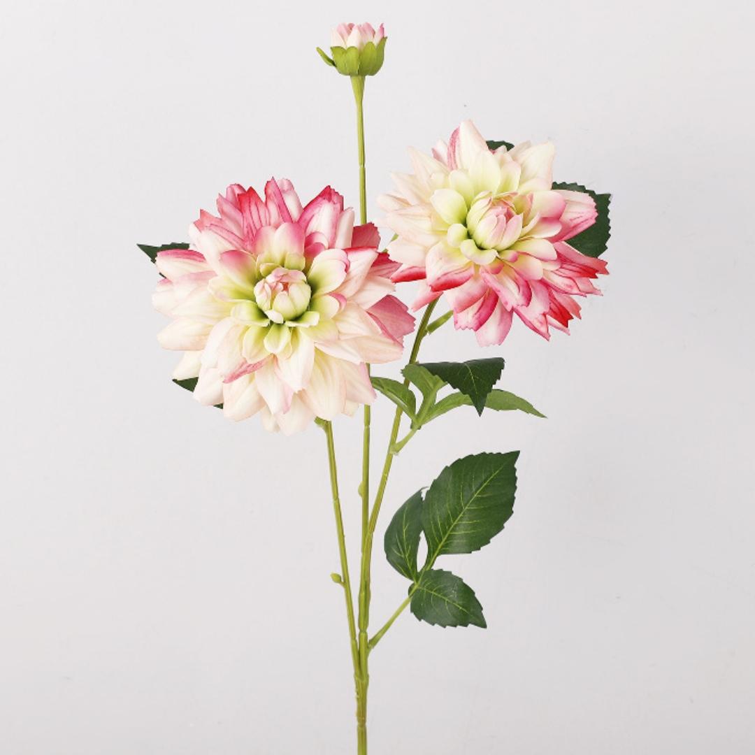 

76cm Long-stemmed Artificial Dahlia Silk Flower Realistic Dahlia for Home Floral Arrangements Wedding Photography Decorations рожевий зелений колір