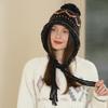 Autumn and Winter Trend Versatile Fringed Headgear Women's Handmade Knitted Pullover Hat Warm Ear Protection