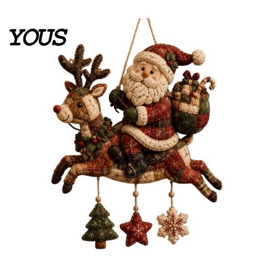Bastelsets für Erwachsene DIY Patchwork-Weihnachts-Windspiel-Set, Handgemachtes Patchwork-Stoff-Nähbasteln Feiertags-Kunstbedarf Erwachsene, Winter-Saisonal