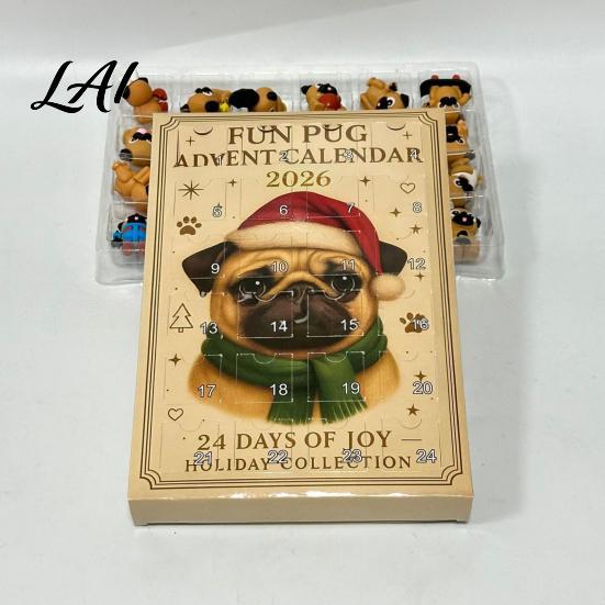 Niedliche Tier-Spielzeugsammlung 2026 Eule/Hundetage Weihnachten 24 Adventskalender Countdown mit Mini-Überraschungsgeschenk Figuren-Anhänger PVC Sammlerstück