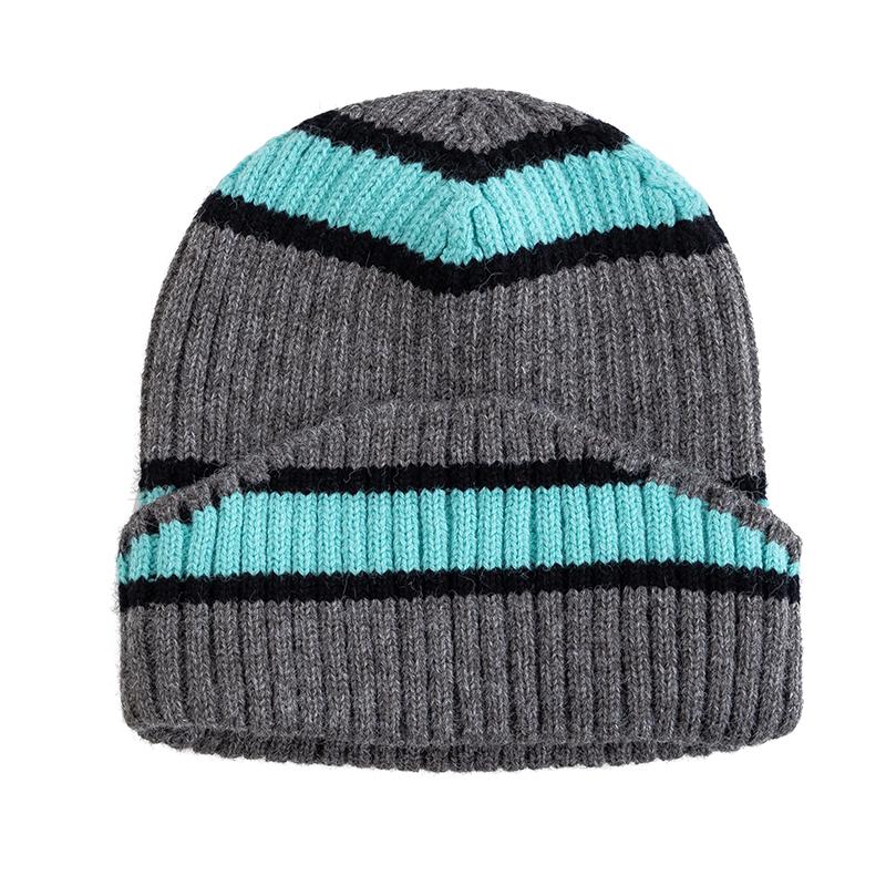 Unisex Kpop Style Winter Hats,Fashionable Beanie Hats For Young People, Couple Street Hats, Elegant Striped Design Knitted Hats