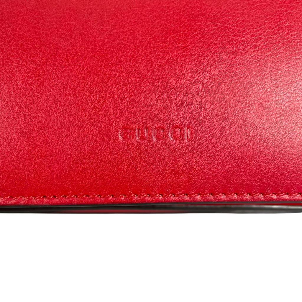 Gucci Dionysus Bamboo Handbag Leather Red Women 448075 Used