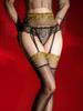 Double Color Lace Waist 2 In 1 Pantyhsoe Sexy Women'S 3D Oil Shiny Sheer Above Knee Stocking Crotchless Tights Fashion Printing