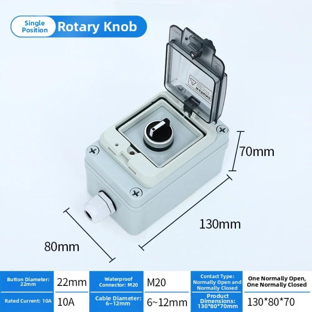 Waterproof Outdoor Control Box with Button Switch and Self Resetting Function Suitable for Start Stop Operations