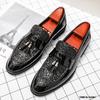Luxury Designer Pointed Tassel Sequins Patchwork Oxford Shoes For Mens Formal Wedding Dress Homecoming Sapatos Tenis Masculino