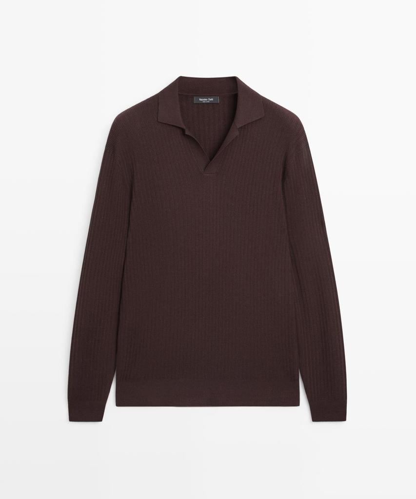 Masimodutti Cotton Blend Knit Jersey Polo