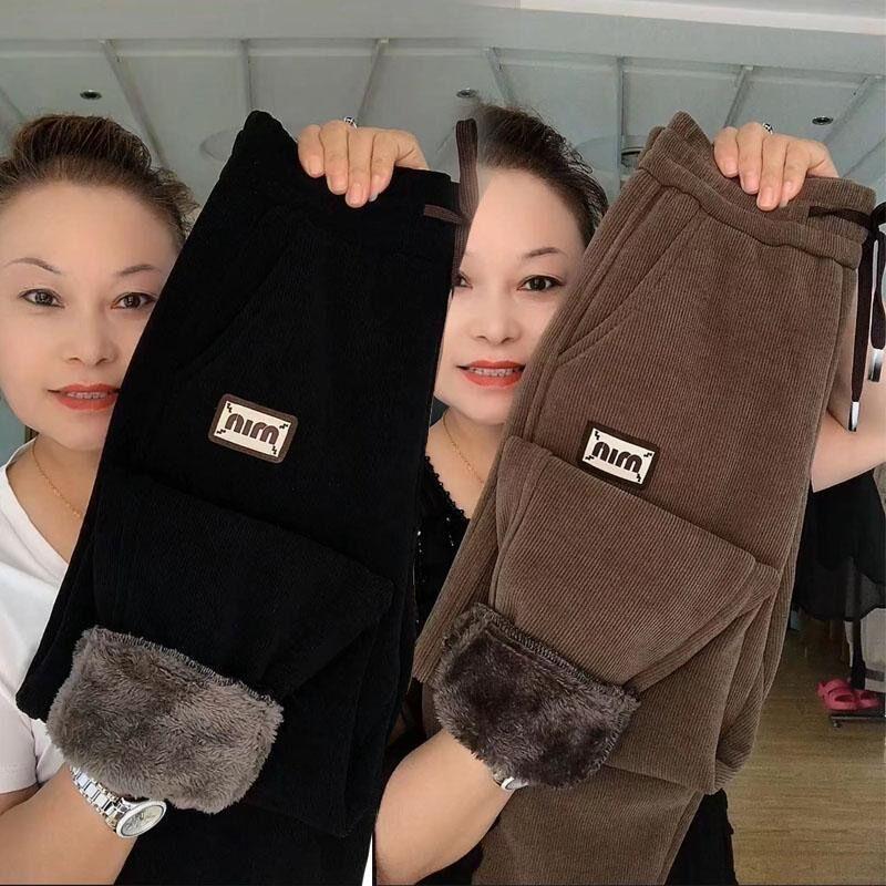 Lamb Plush Pants Women's Winter High-waisted All-match Thickened Sweatpants To Keep Warm and Thin, All-match Casual