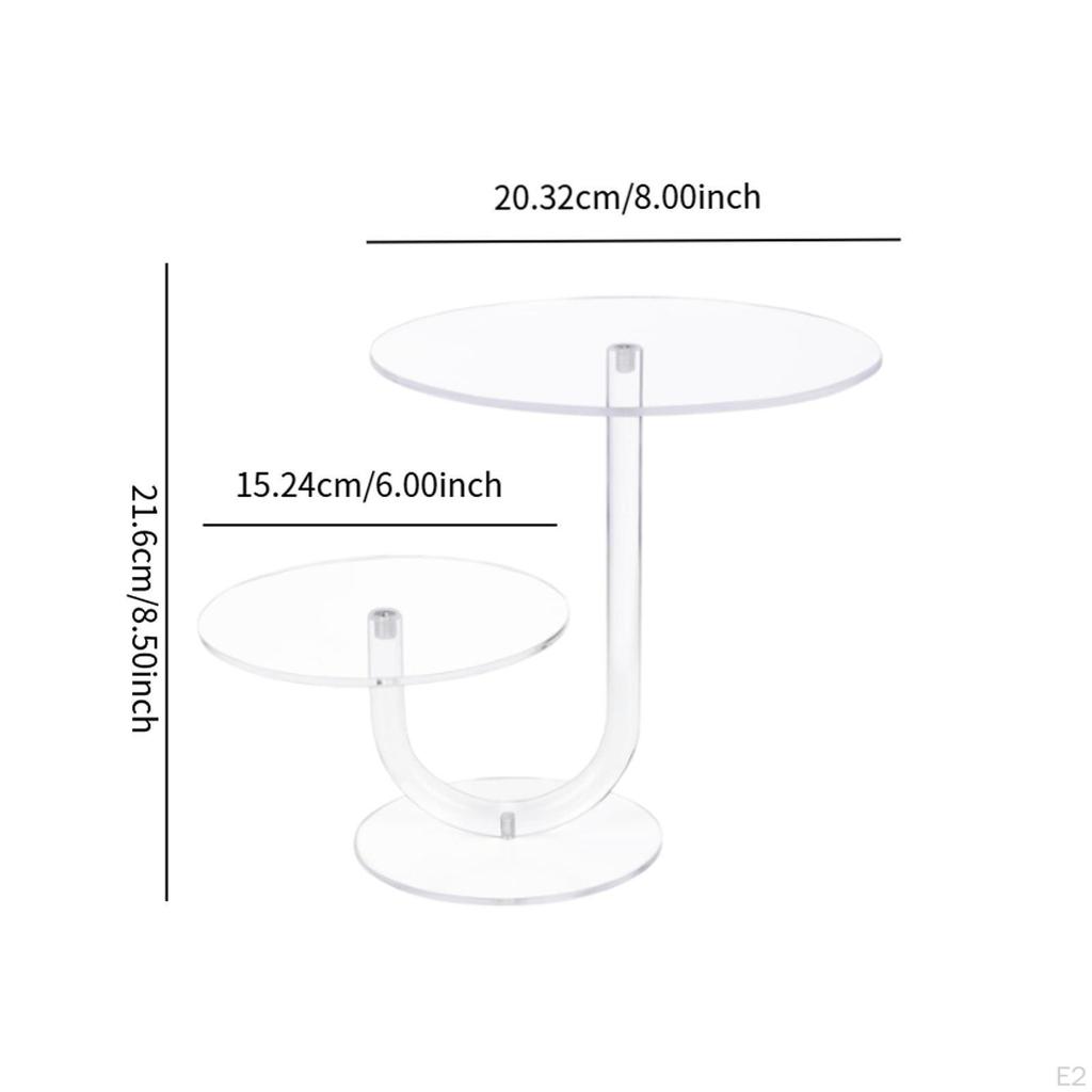 2-stöckiger Kuchenteller Dekorative Platte Cupcake-Halter Klar Dessert-Präsentationsständer für Buffet