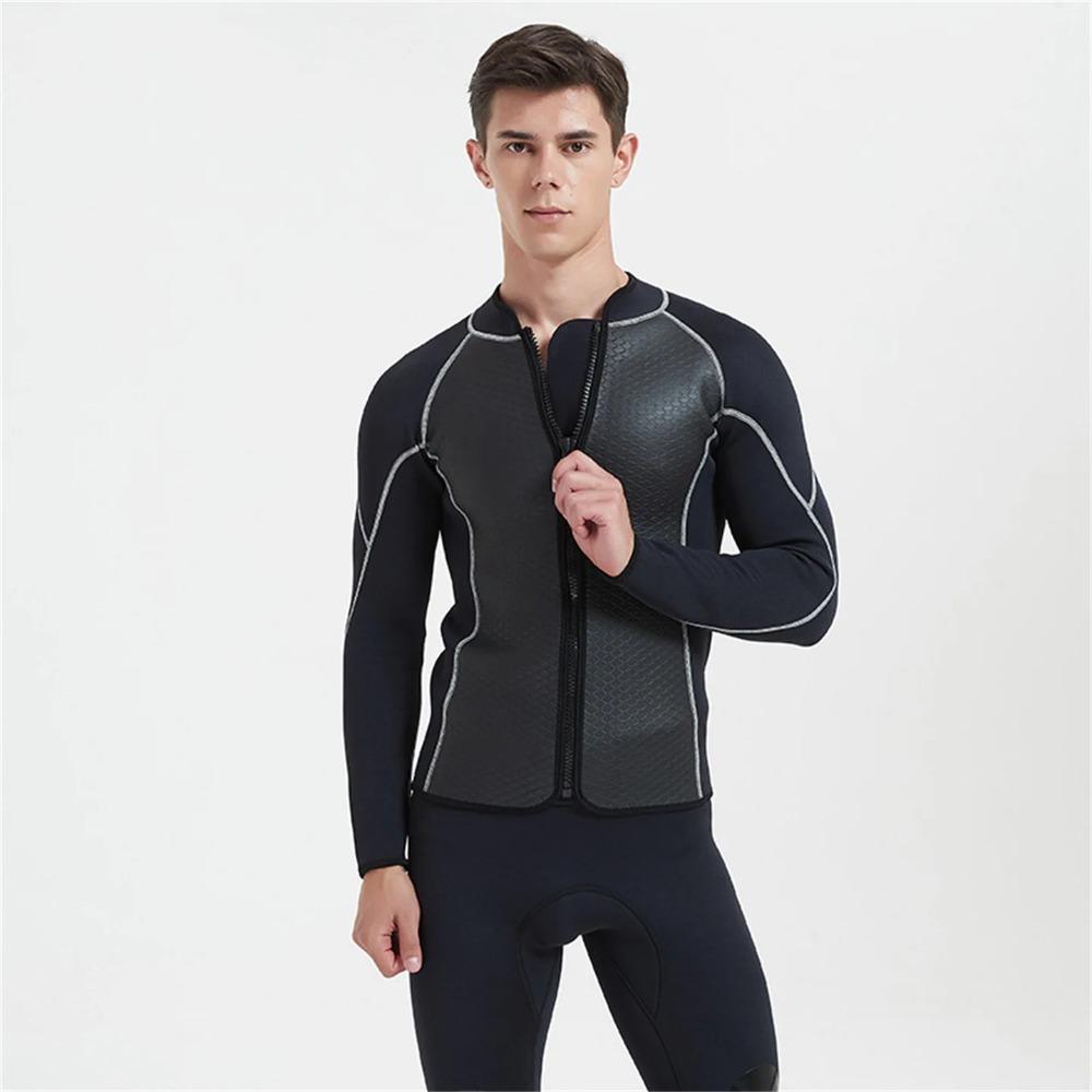 2/3MM Neoprene Wetsuit Men's Diving Top And Pants Separate 2 Pieces Set Snorkeling Surfing Winter Thermal Swimsuit