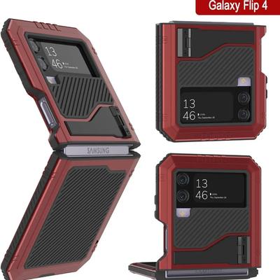 Βαρύ για Samsung Z Flip 4 Flip 5 Μεταλλική Θήκη Ανθεκτικό Κάλυμμα Πλήρους Σώματος Σχεδιασμός Αλουμινίου & TPU Σύστημα Ψύξης Κυψελωτό Σιλικόνης