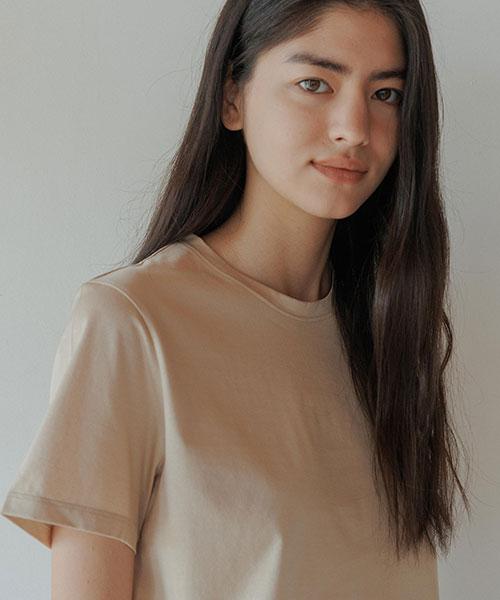 Lingseoul Supima Silket Cotton Top-Beige