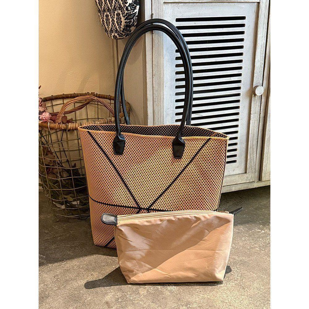 

Versatile Diamond-patterned Woven Tote Bag - Large Capacity Commuter Shoulder Bag хакі