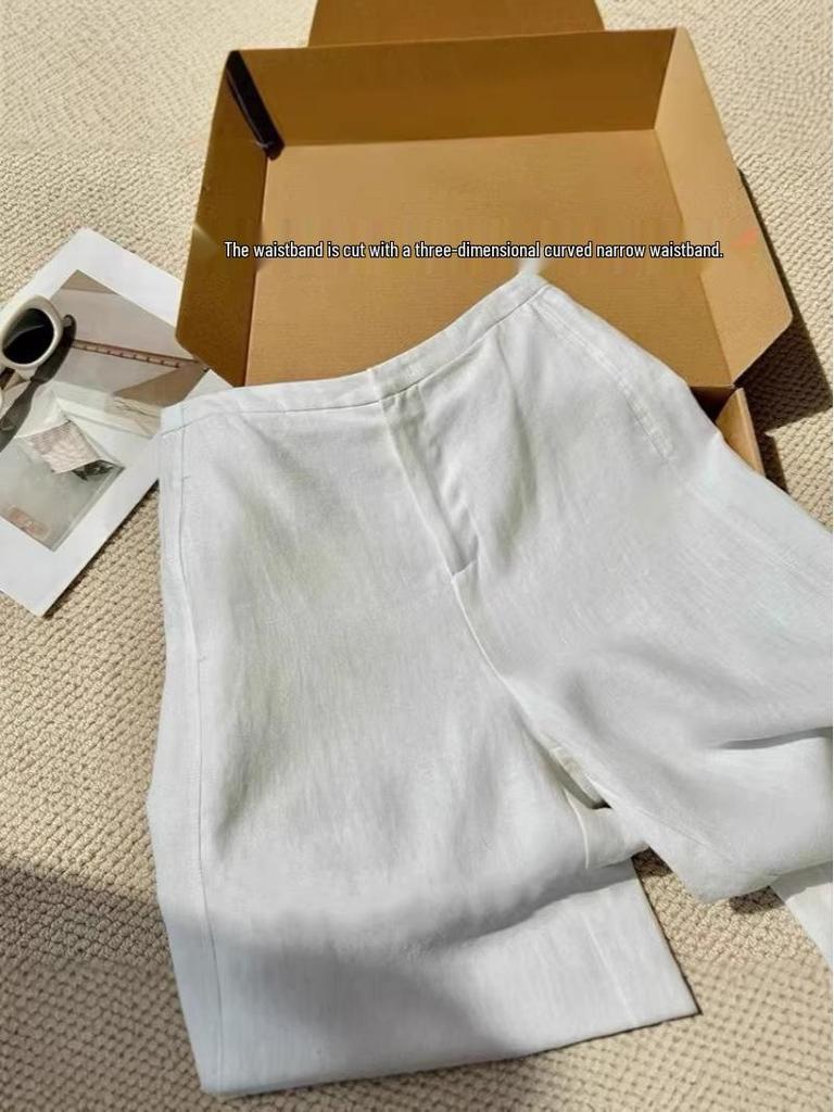 Chic Summer White Linen Pants for Women – Casual, Relaxed, Old Money Style