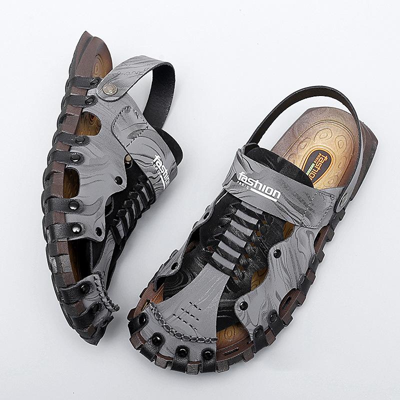 Stora sommarsandaler för utomhusbruk, herr, halkfria gummisula, casual strandskor, herr, coola tofflor