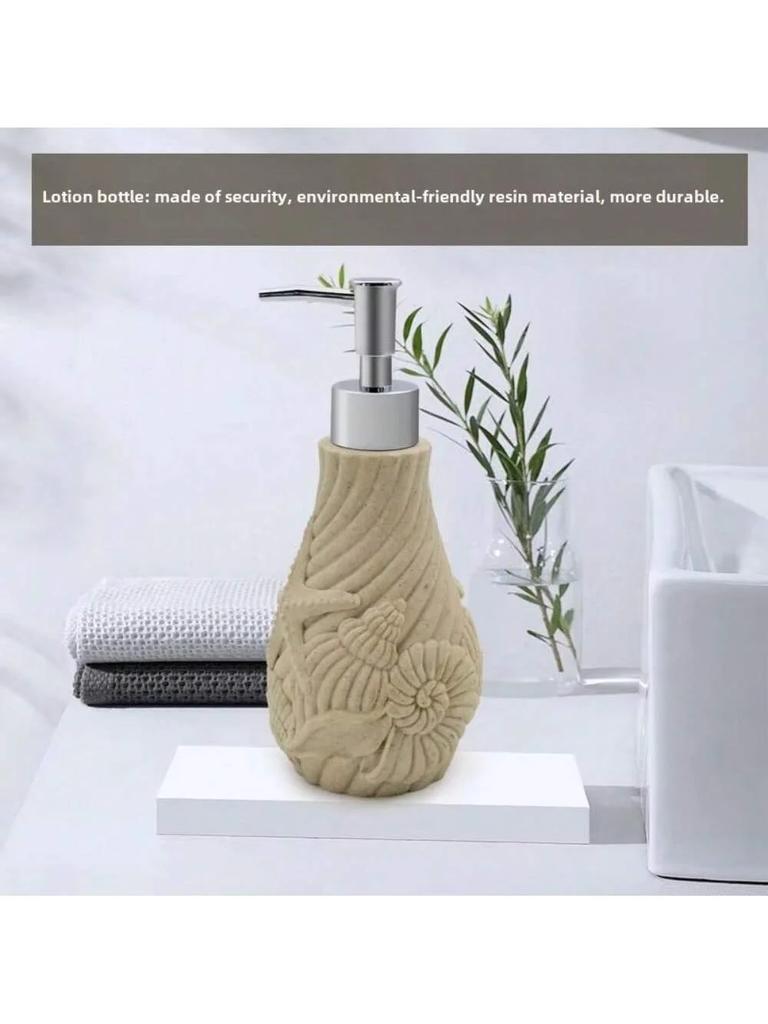 3pcs Bathroom Wash Storage Set Natural Stone Resin Lotion Bottles Toothbrush Cups Soap Dishes Light Luxury Retro Bathroom Set