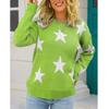 Dunhuang Women's Knit Sweater - Star Pattern, Round Neck, Long Sleeve, Casual Loose Fit.