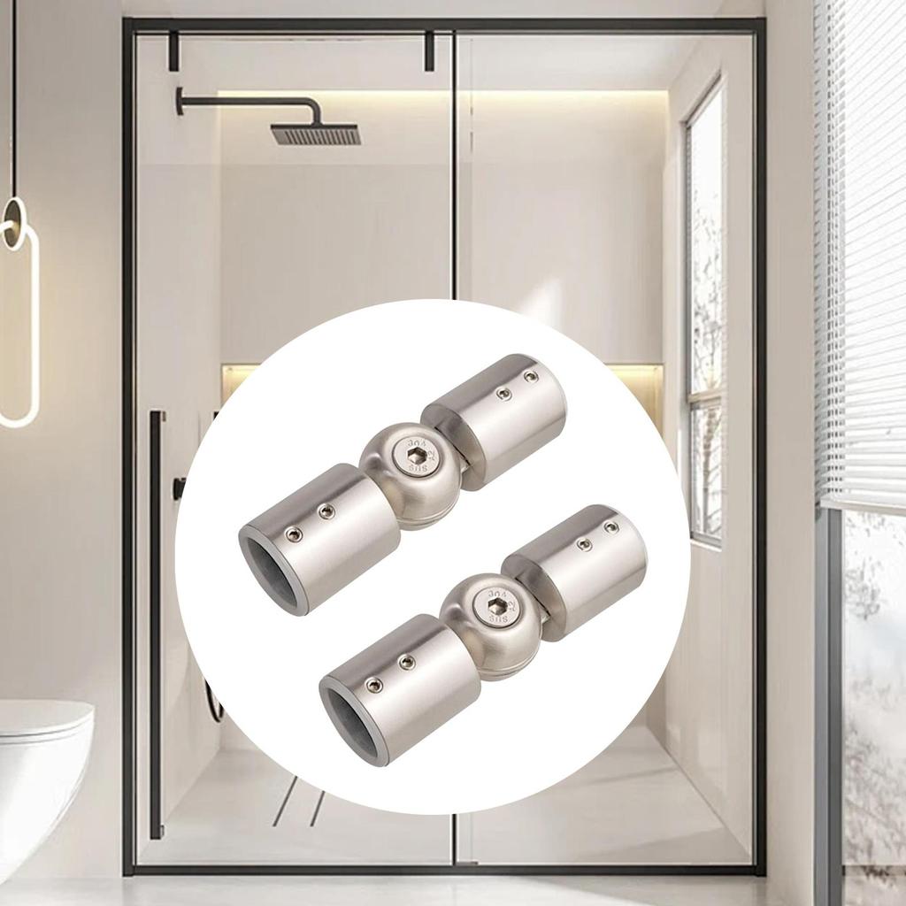 2 Stück Stangeneckverbinder Scharnier-Winkelverbinder Duschraum für Erkerfenster Vorhangstangen Schwerlast mit Schrauben Einstellbar
