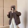 White duck down light rhombus grid down jacket women's gourd autumn and winter clothing new high-end large-size loose round neck jacket
