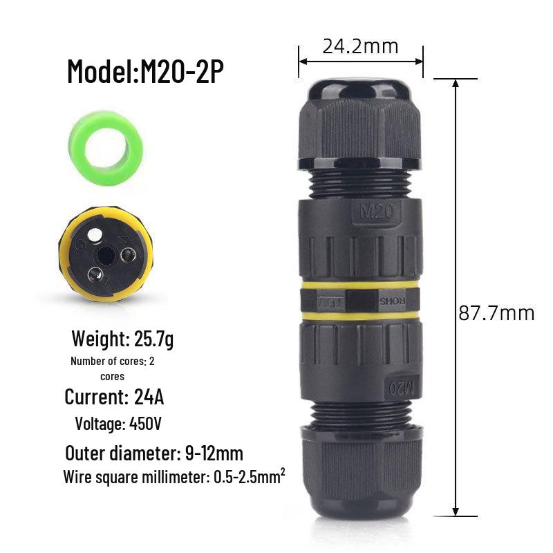 IP68 M20 Outdoor Waterproof Connector for Street Lights - 3-Core & 4-Core Cable Compatible