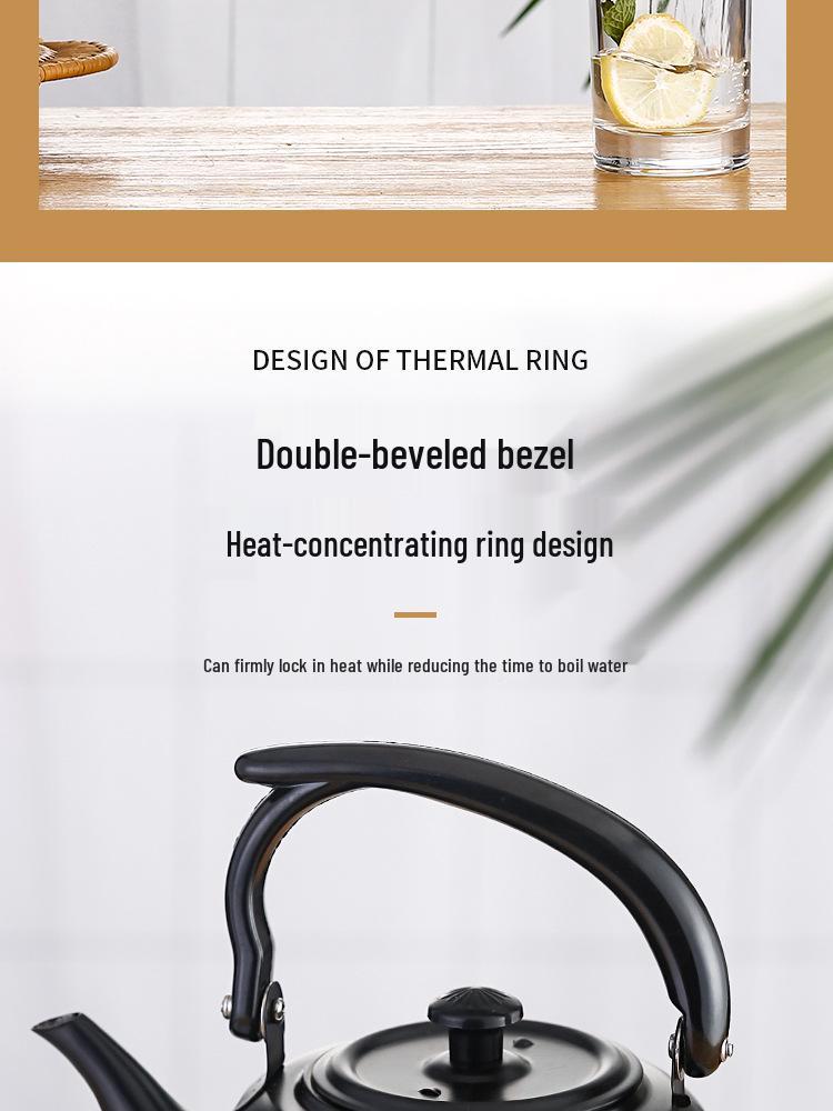 Large Exquisite Black Stainless Steel Teapot for Boiling Water and Tea, Suitable for Restaurants and Hotels