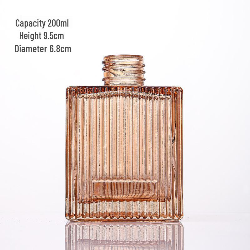 Fireless Aromatherapy Square Glass Diffuser Bottle for Home or Hotel - Perfume Essential Oil with Rattan Volatilization