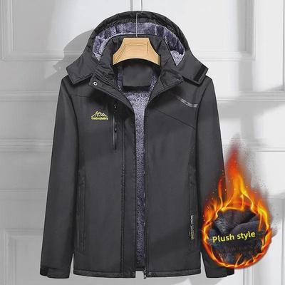 Herren Casual Plus Samt Verdickte Winddichte Baumwolljacke - Große Größe, Warm für Herbst & Winter