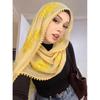 Lightweight Chiffon Scarf With Floral Embroidery Edge - Versatile Wrap Shawl Women Fall Winter