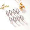 Gold-Plated Zircon Geometric Ear Cuffs - Chic Titanium Steel Earrings for Women in Light Luxury Style