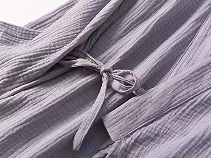 Morgenmantel Doppelgaze Bademantel Baumwolle Handtuch inklusive Handtuchstoff Saugfähig Schnelltrocknend Nach dem Bad Sanfte Textur Baumwollmaterial Unisex Hausanzug