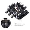 Cooling Fan Hub, 1 to 8, Fan Hub 3-Pin PWM Splitter, Computer Mining Adapter, Cooling Power Supply