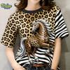 New Year's T-shirt with horse pattern print for women, 3D printed T-shirt