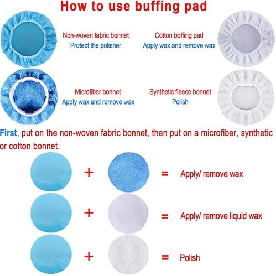 24 Packs Car Polisher Pad Bonnets 5 to 6 Inch Polishing Bonnet with 12 Packs Mic