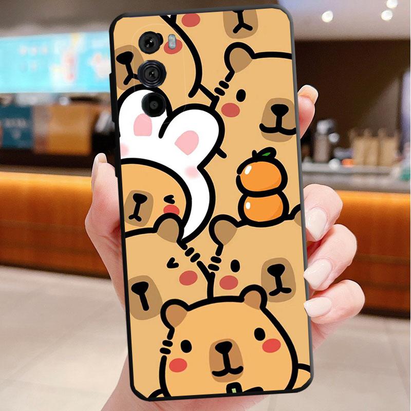 Cute Capybara Phone Case For Motorola Edge 50 40 Pro 50 40 30 Ultra Neo Fusion Moto G Play G Stylus G Power G 5G