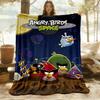 1PC Angry Birds Space Outdoor Flannel Throw Blanket - HD Printed Lightweight Soft Warm All-Season Blanket for Sofa, Bed, Travel, Camping 096