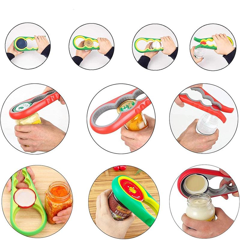 2 Stück/Set 5-in-1 Flaschenöffner Multifunktions-Glas-Dosenöffner-Set Angewendet auf Konserven für Bier-Getränkeflaschen Gutes Küchenwerkzeug