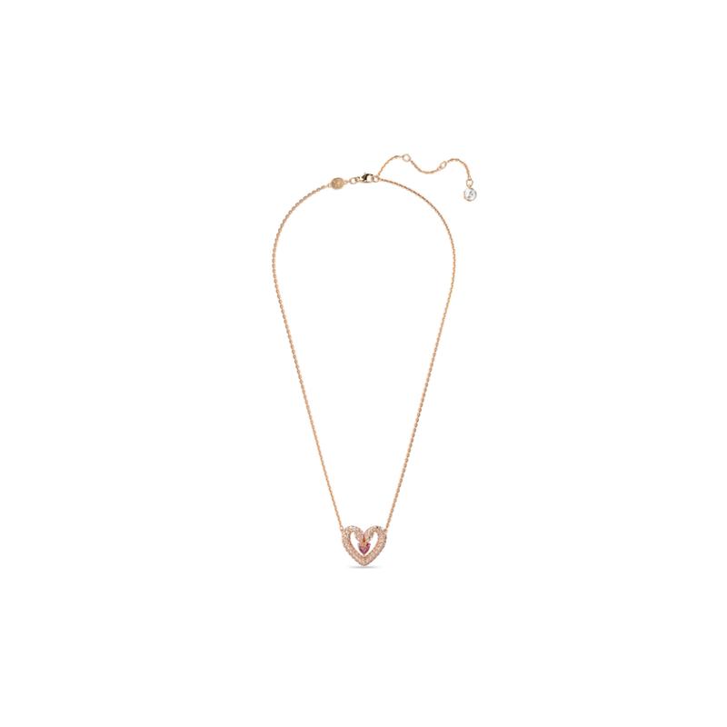 Swarovski Sublima necklace with heart charm for women, rose gold plated 5662874