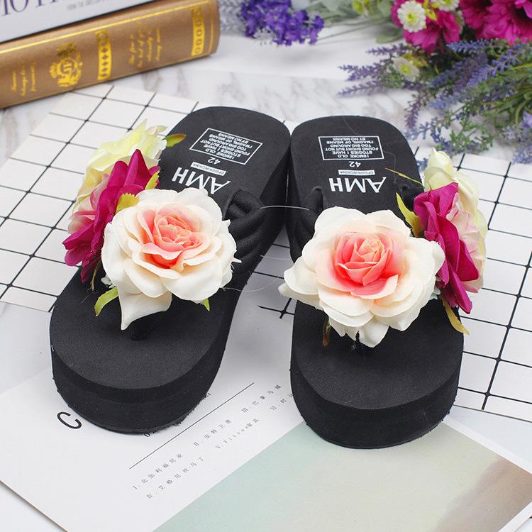 FONGIMIC Women Summer Flip Flops Slippers Indoor Floor Flowers Handmade Beach Slippers Seaside Holiday Characters DIY Slippers