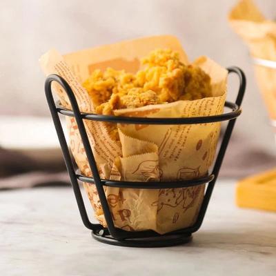 American Cutlery French Fry Basket, Snack Basket, Fried Snack Basket, Chicken Wing Double Ear Black Small Fry Basket, Food Storage Rack