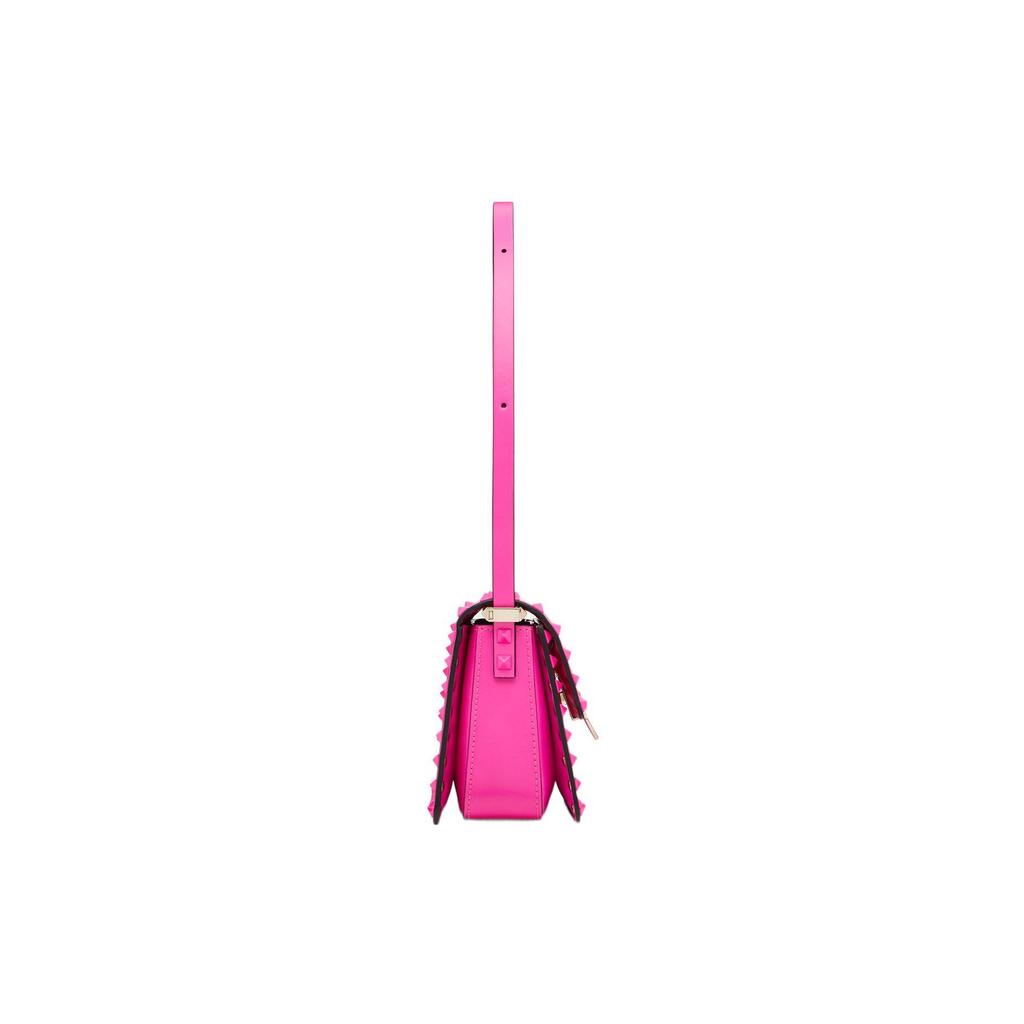 Valentino Rockstud 23 Verstellbarer Schultergurt Hakenverschluss Nietenbesatz Kalbsleder Tragetasche Schultertasche Damen Taschen Pink W2B0M42AZSUWT