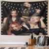 "Chic Quartet in Dark Stylish Outfits" Pattern Wall Hanging Tapestry Decorative Tapestry Home Decor for Bedroom and Living Room
