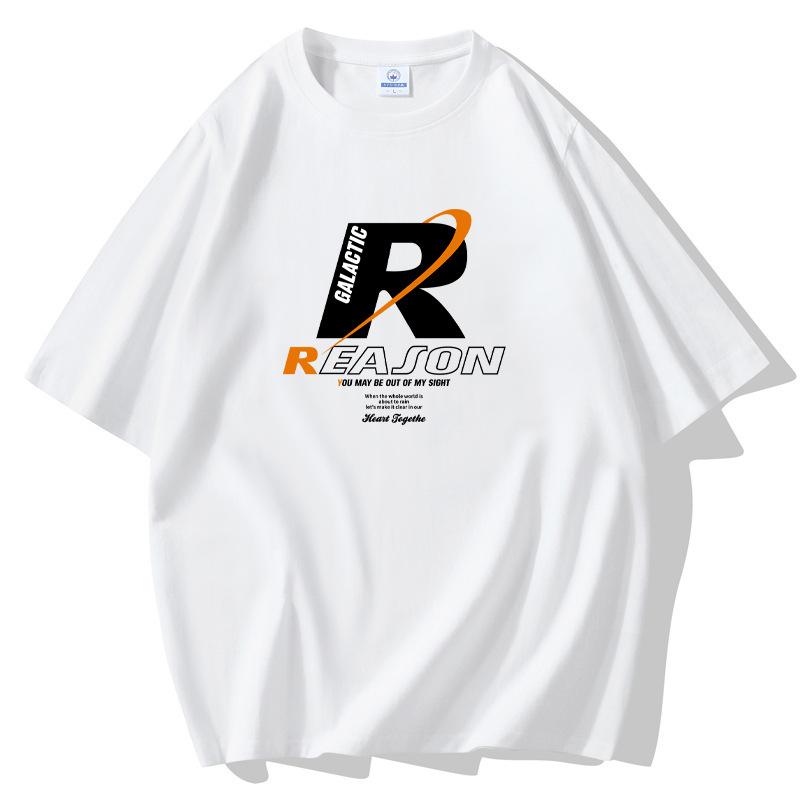 Reason Pattern Men Short Sleeves T-shirt 100% Cotton Casual Tee Large Size