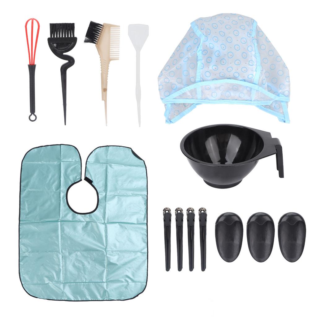 14pcs Hair Dye Coloring Kit DIY Hair Dye Brush Bowl Set for Salon Hair Coloring Bleaching