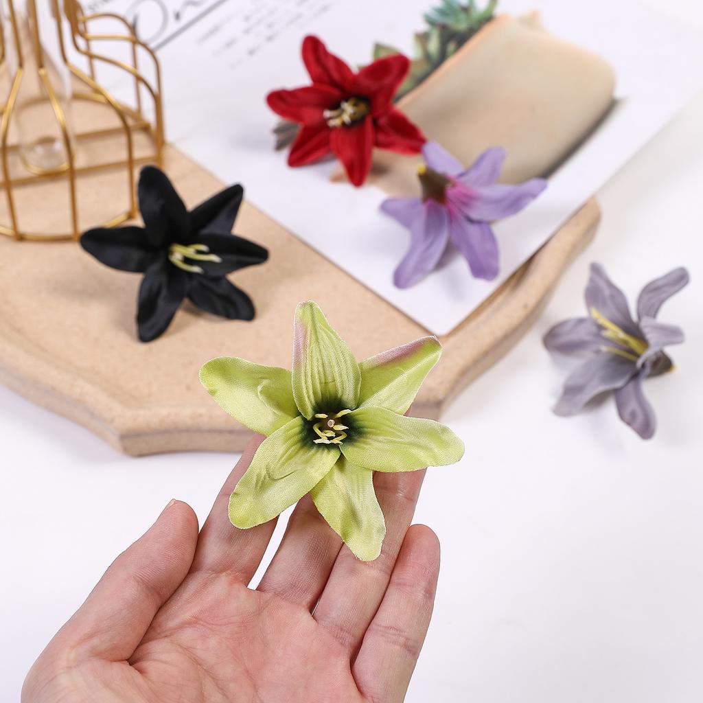 10/20/50 Pcs Silk Artificial Flower Lily Flower Head DIY Crafts Scrapbooking Home Wedding Room Party Wreath Decor Accessories