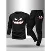 Set de pijamale pentru bărbați din 2 piese pentru primăvară vară toamnă iarnă pantaloni cu mânecă lungă model geometric cămașă de bază set costum de casă